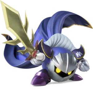 커비의 에어 라이더 공식 페이지의 가면과 검을 든 메타 나이트 라이더